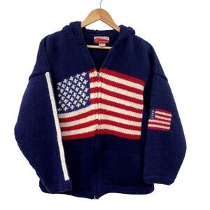 Vintage wool american flag full zip jacket